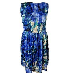 Carmen Marc Valvo LUXE Pre-loved 24w Blue Elastic Waist Sleeveless Dress